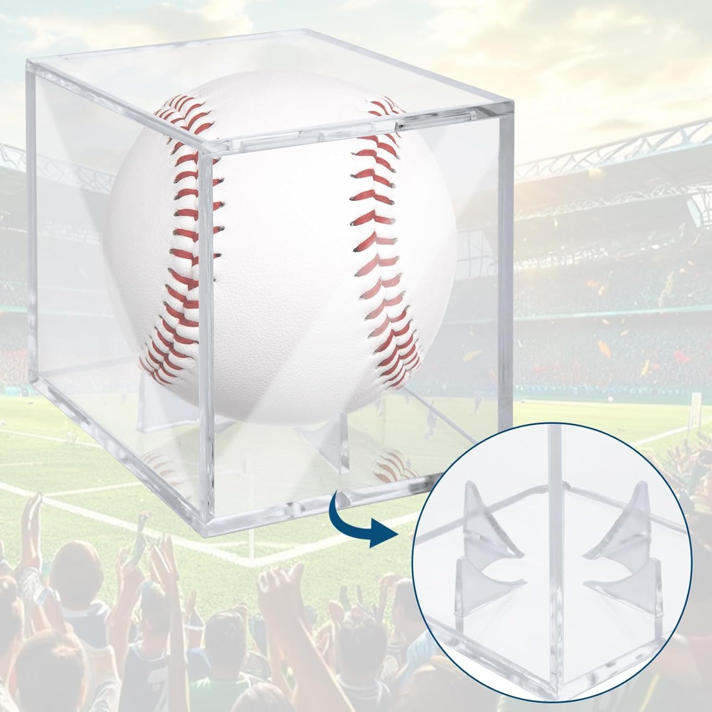 STARVAST 18 Pack Baseball Display Case, UV Protected Square Ball Holder, Clear Acrylic Display Case for Autographed Baseball and Golf Ball, Official Size Box