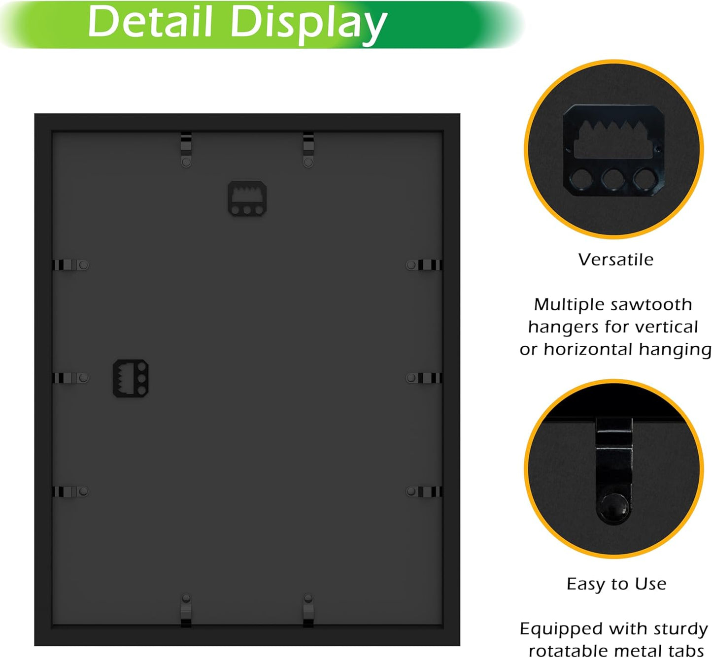 FrameWorks 11” x 14” Black Wooden Shadow Box Frame – Display Case with Soft Felt Back, Memory Box with Tempered Glass, Display Box with Elegant White Ball Push Pins, Wooden Flower Box
