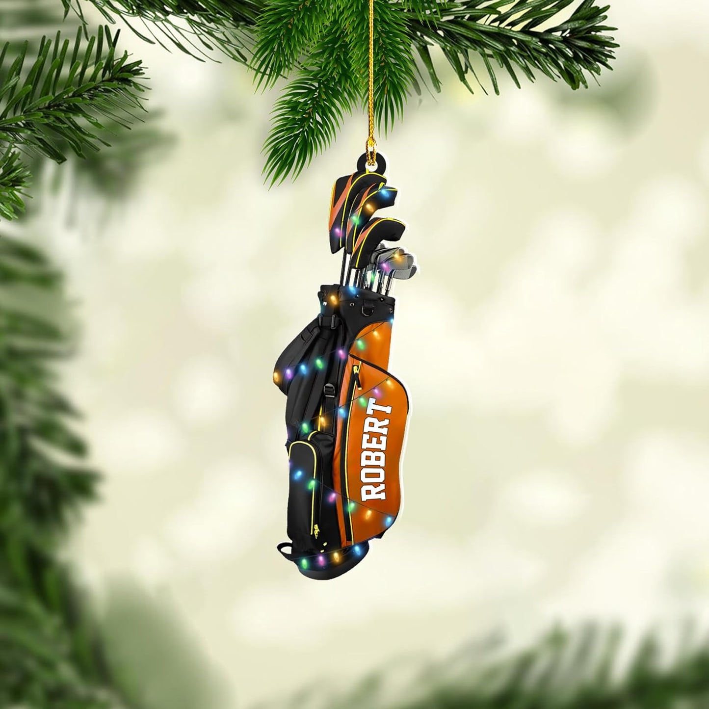 Personalized Golf Ornaments for Christmas Tree 2025 Custom Golf Christmas Ornament Golfing Bag Ornament Sports Golf Cart Ornaments Gift for Golfer Bag Golfing Lovers Hanging Decoration (G2)