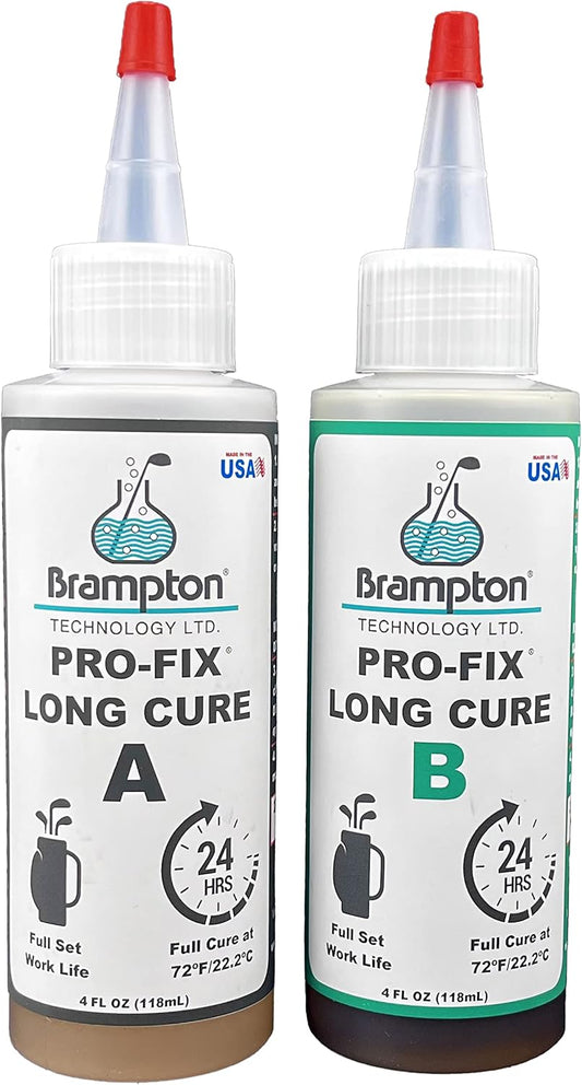Brampton PRO-FIX Long Cure Golf Epoxy, 20-Min Full-Set Work Life, Extra Strength, Impact Resistant, 2-Part Epoxy Glue Kit for Golf Clubs, Shafts, Heads, Drivers, Putters, 1:1 Mix