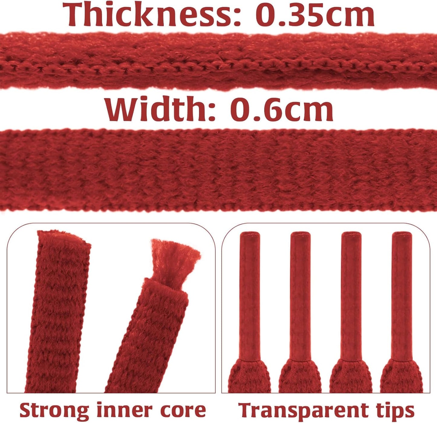 DELELE 2Pair Oval Shoes laces 42 Colors Half Round 1/4" Athletic ShoeLaces for Sport/Running Shoes Shoe Strings