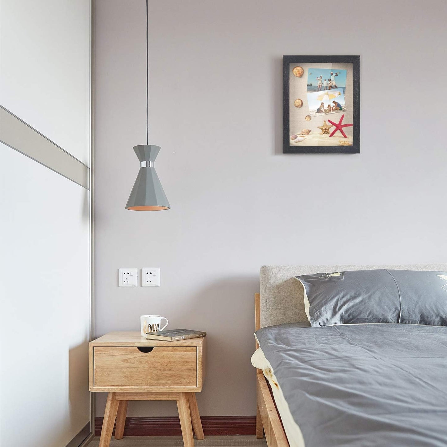 Love-KANKEI Shadow Box Frame 8x10 Shadow Box Display Case with Linen Back Memorabilia Awards Medals Photos Memory Box Gift Rustic Black