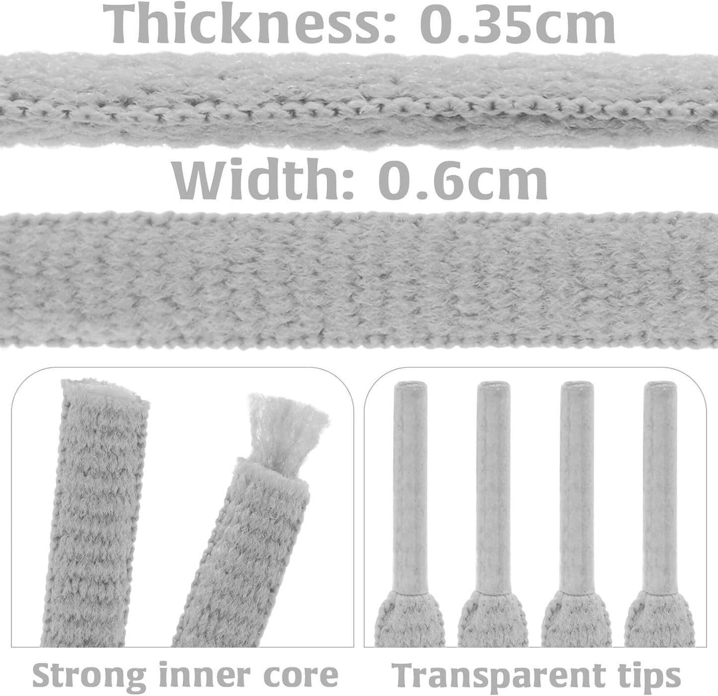 DELELE 2Pair Oval Shoes laces 42 Colors Half Round 1/4" Athletic ShoeLaces for Sport/Running Shoes Shoe Strings