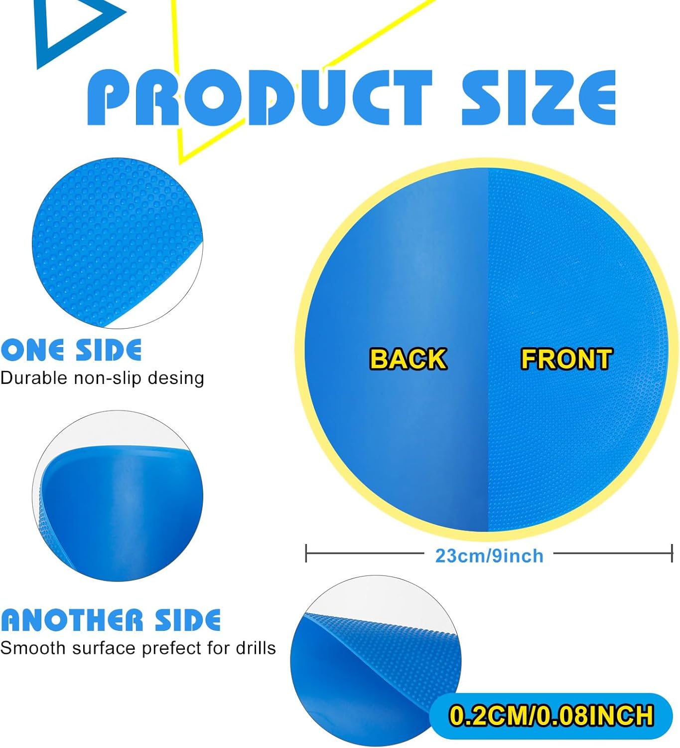 9 inch Spot Markers Flat Field Cones, Non Slip Rubber Agility Markers Flat Field Cones for Soccer Basketball Sports Speed Agility Training （18 pcs）