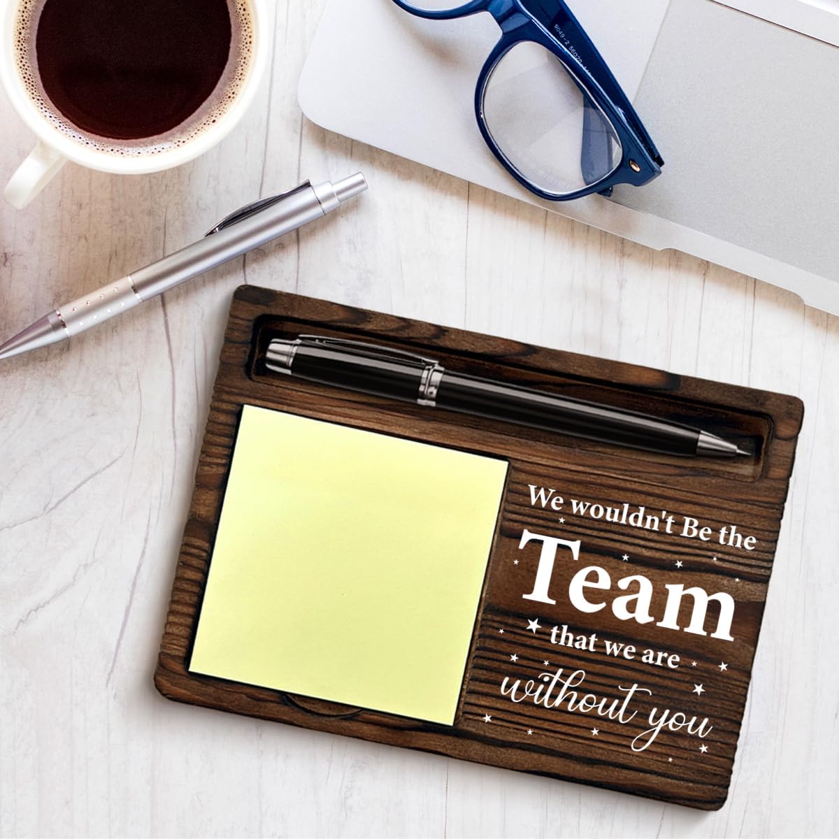 Boss Gifts for Women Men, Team Gifts for Boss Leader Manager Coworkers, We Wouldn't Be The Team That We are Without You Sticky Note Holder Office Cubicle Decor