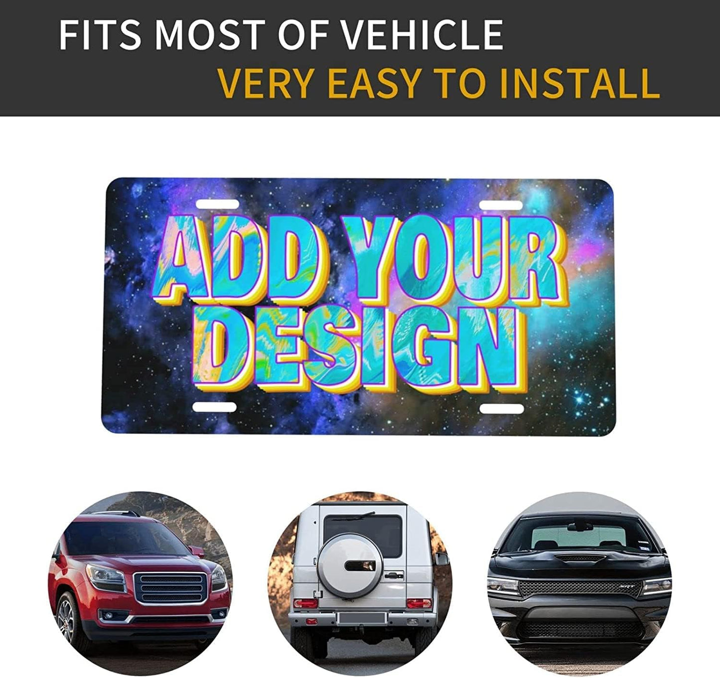 Custom License Plate Add Your Own Personalized Image Name Photo Text Artistic Design Aluminum License Plate Customized USA Car Tag for Front of Car Wall Decoration 6" x 12"