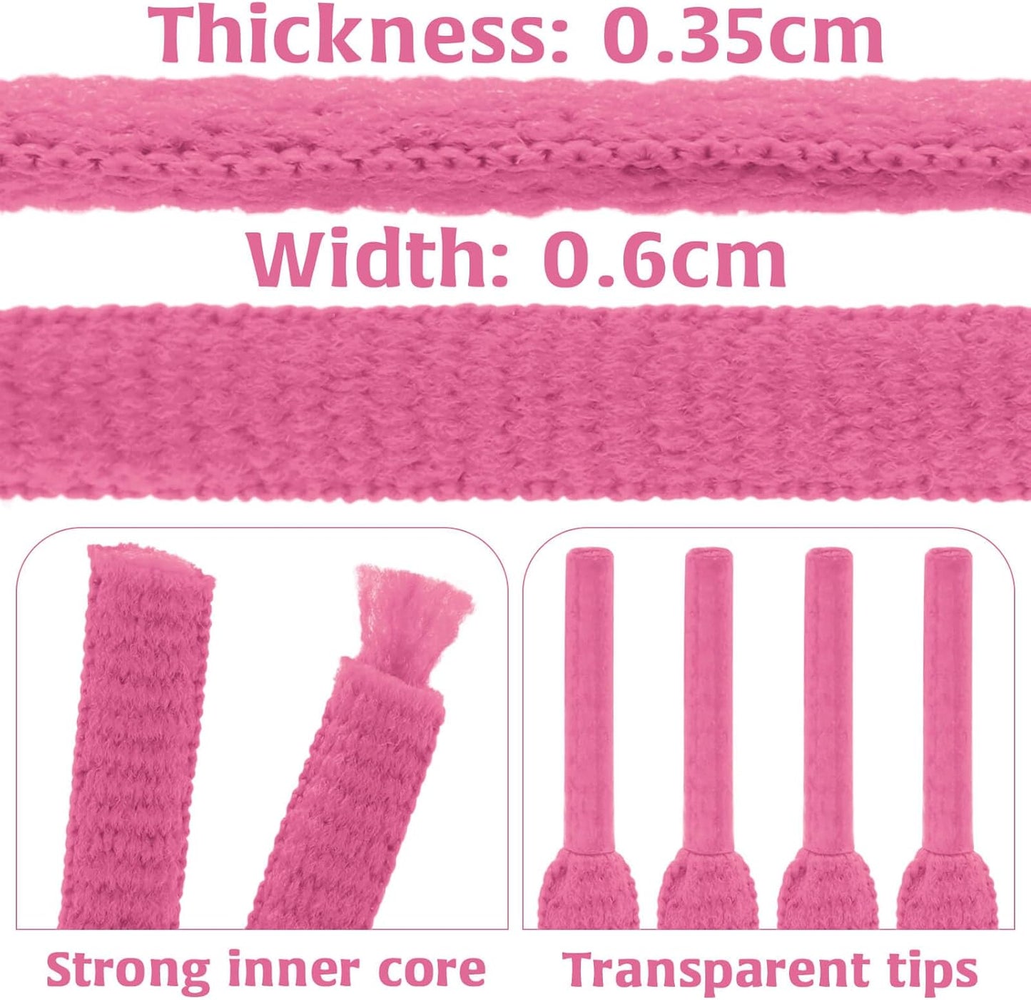 DELELE 2Pair Oval Shoes laces 42 Colors Half Round 1/4" Athletic ShoeLaces for Sport/Running Shoes Shoe Strings