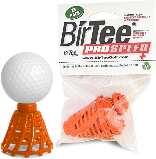 BirTee Golf Tees - PRO Speed Plus with Flexibility & Durability - 8 Pack. Indoor Golf Tees/Golf Simulator Tees/Winter Plastic Golf Tees