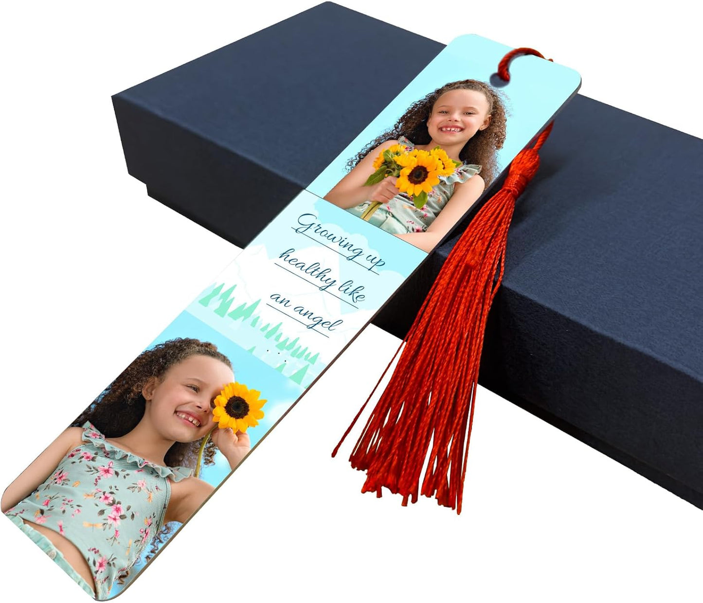 Custom Metal Bookmark with Tassels Personalized Photo and Text Bookmarks for Book Lovers Women Men Kid Adult