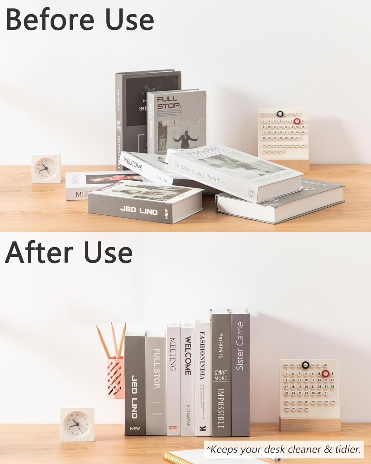 Kingsmile Book Ends, Adjustable Bookends for Shelves, Metal Bookends for Heavy Books, Book Stopper Organzier with Pen Holder for Desk, Kids Room, Office, Classroom, Library, Study Room.(Pink)