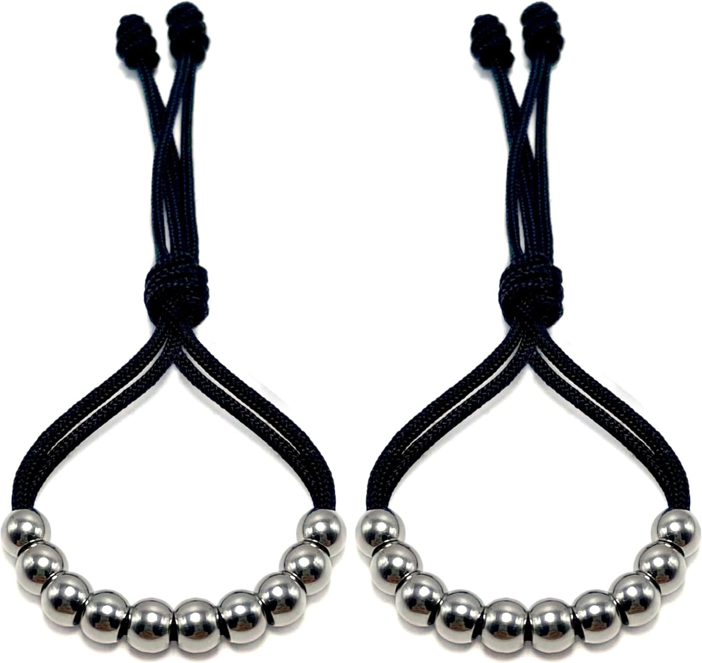 LAMIBEE Pack of 2 Golf Glove Bead Stroke Counter, 10 Stainless Steel Beads Score Counter for Gloves, Stroke Count Resizable Easy to Adjust Golf Round Scoring Tracker Accessory