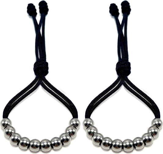 LAMIBEE Pack of 2 Golf Glove Bead Stroke Counter, 10 Stainless Steel Beads Score Counter for Gloves, Stroke Count Resizable Easy to Adjust Golf Round Scoring Tracker Accessory