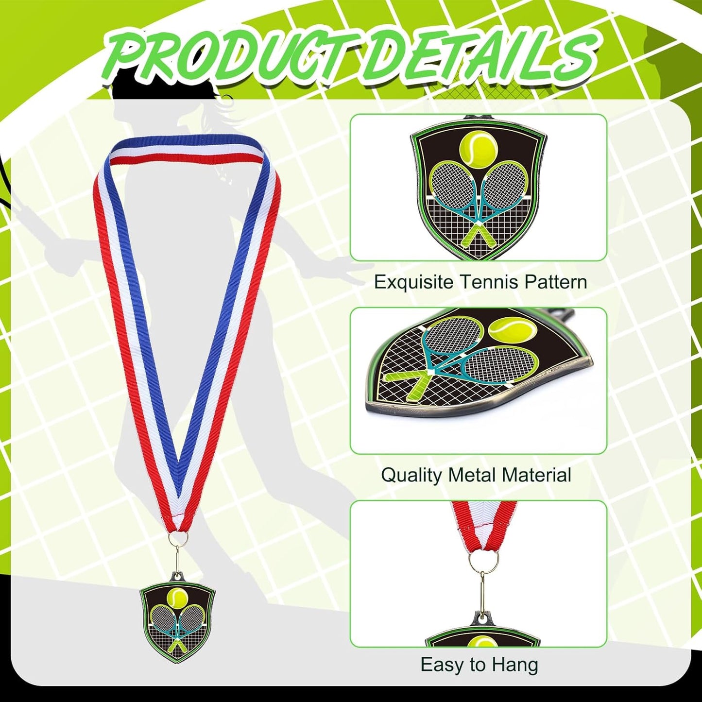 10/20 /30/40 Pcs Award Medals Bulk Sports Medals with Neck Ribbons 2.4 Inch Winner Award Trophy Prize Gift for Sports Themed Party Favors Tournaments School Match