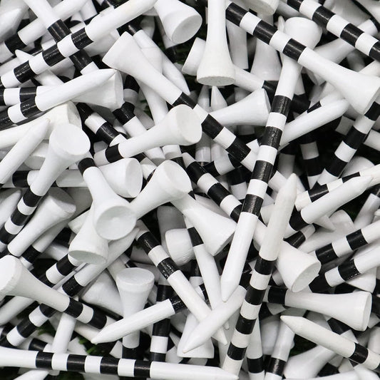 FINGER TEN Golf Tees Wood 3 1/4 2 3/4 Inch Wooden Bamboo 50/120 Count, Durable Biodegradable Colored Bulk Tee 70mm 83mm