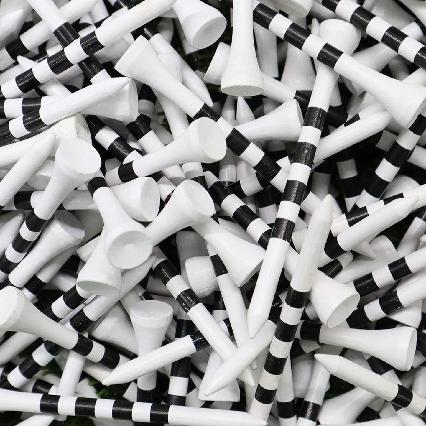 FINGER TEN Golf Tees Wood 3 1/4 2 3/4 Inch Wooden Bamboo 50/120 Count, Durable Biodegradable Colored Bulk Tee 70mm 83mm