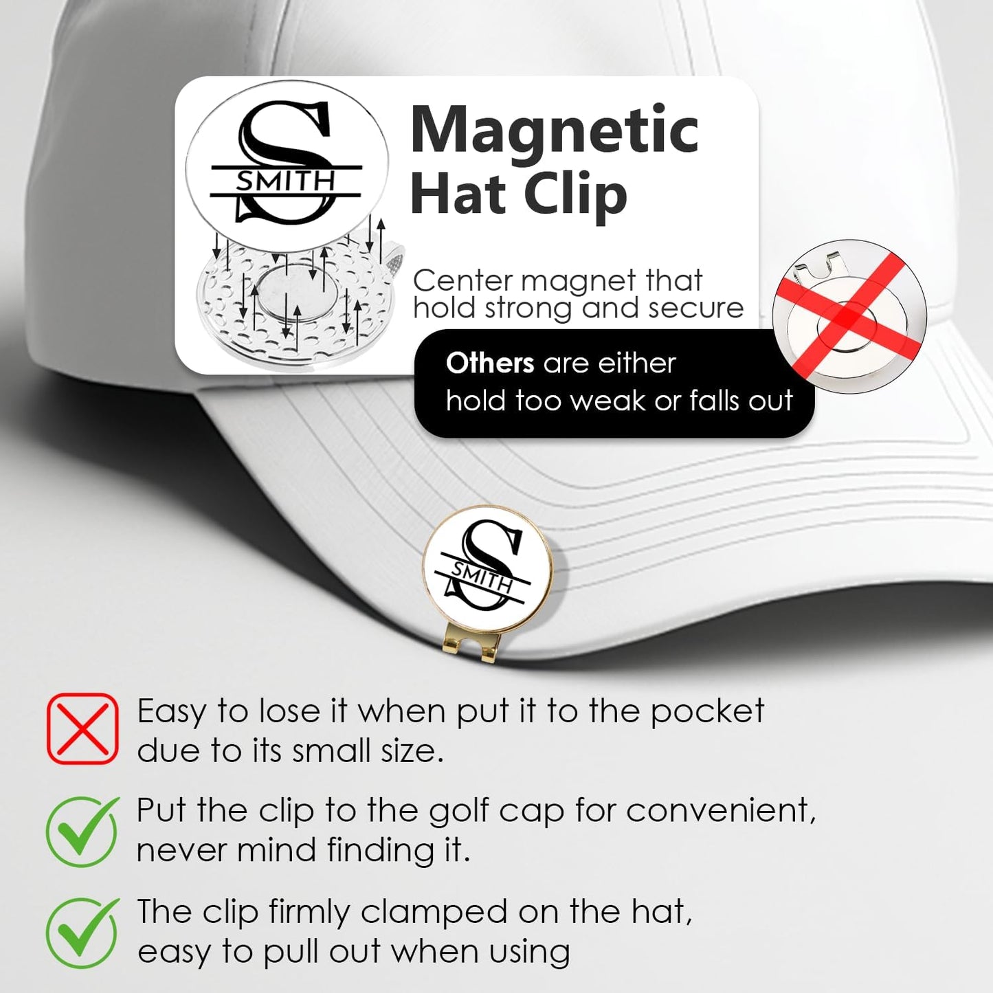 Personalized Golf Ball Markers with Hat Clip