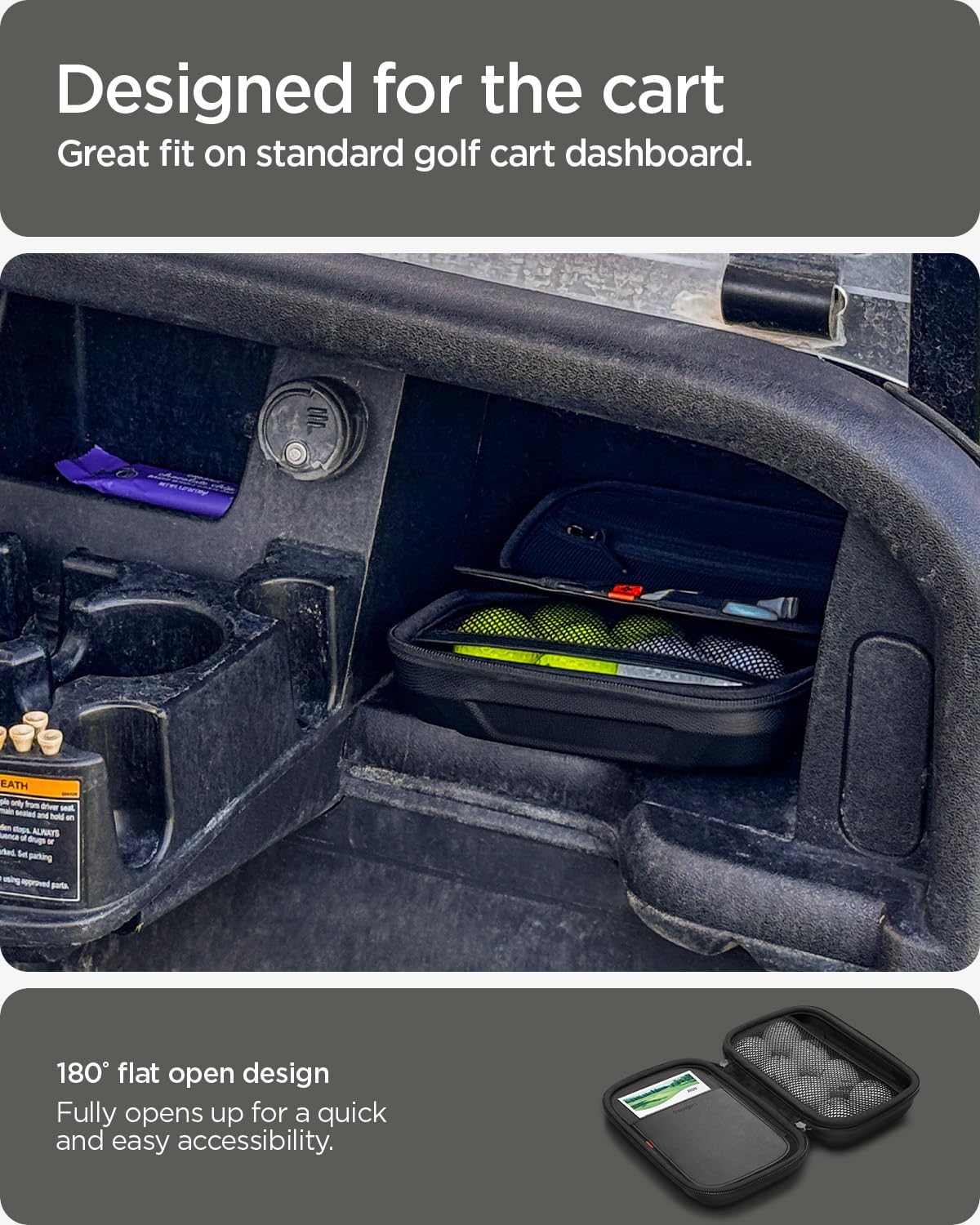 Spigen Golf Essentials Organizer Pouch - Golf Accessories/Valuables Holder and Case Fits Balls, Tees, Markers, Gloves