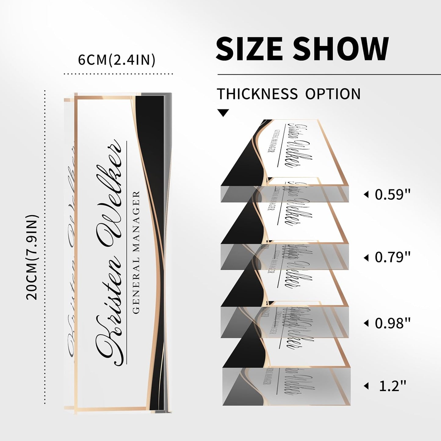 Name Plate for Desk, Desk Name Plate Personalized, Office Desk Decor for Women Men, Acrylic Desk Accessories Employee Appreciation Gifts Office Gifts for Boss, Manager, Teacher, Nurse