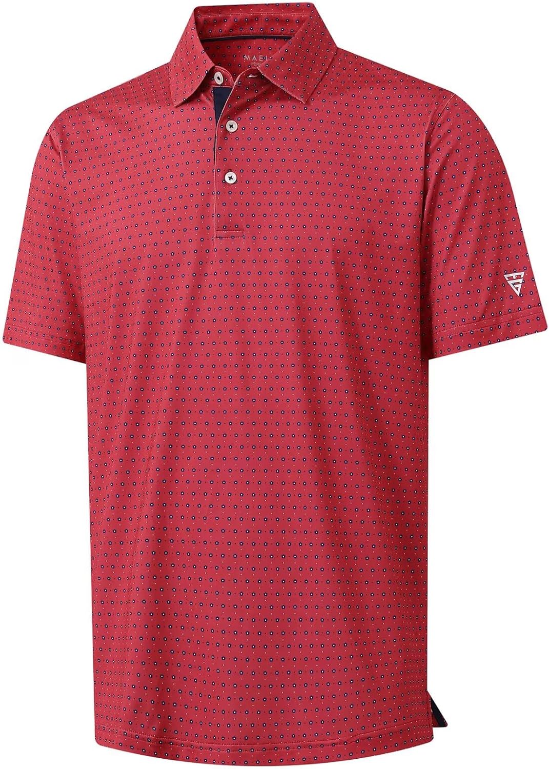 M MAELREG Mens Golf Shirt Short Sleeve Dry Fit Print Moisture Wicking Performance Patterns Collared Polo Shirt