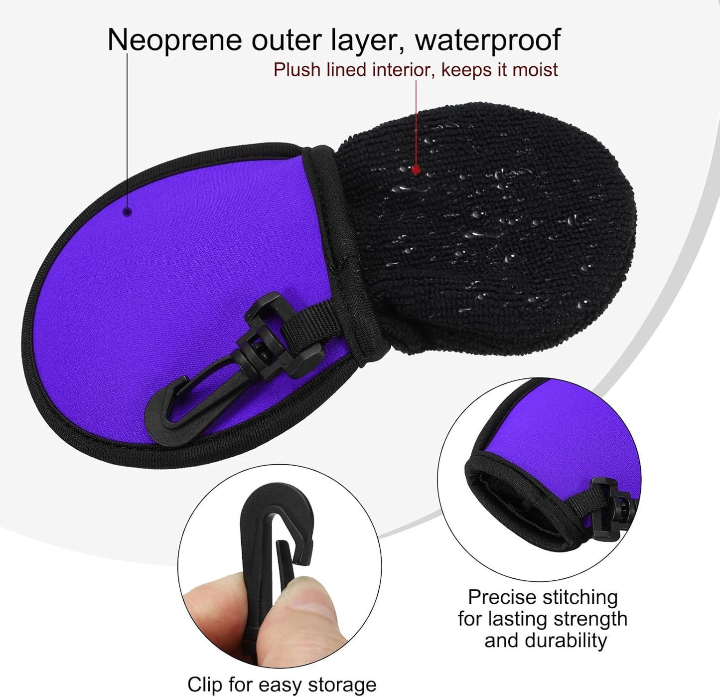 PATIKIL Golf Ball Washer Pouch, Portable Golf Balls Cleaner Pocket Bag with Hanging Clip for Women Golf Exercise