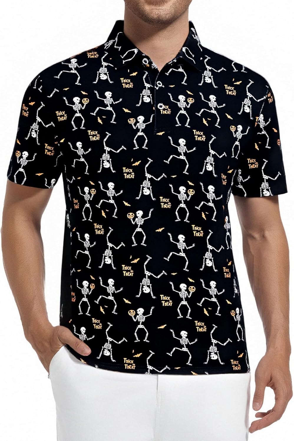 Alex Vando Mens Hawaiian Golf Shirt Moisture Wicking Digital Print Golf Shirts for Men