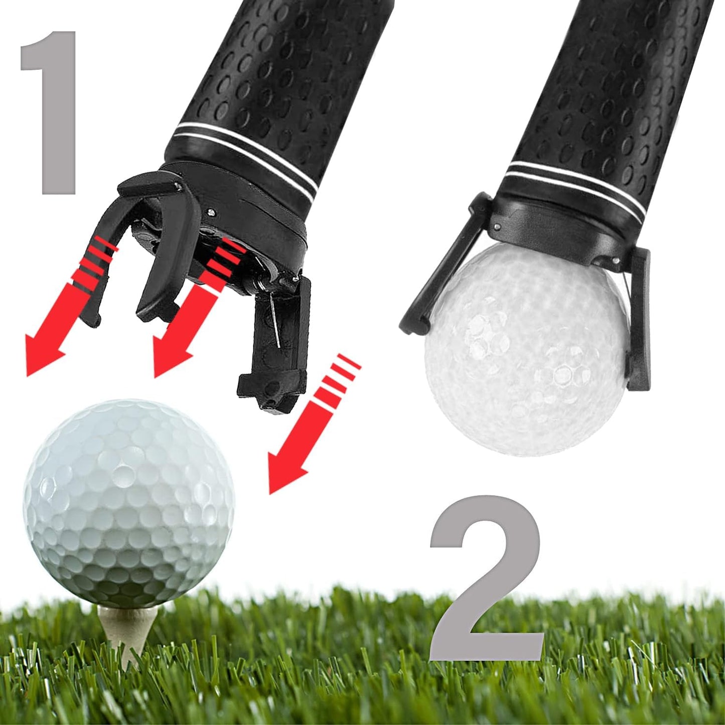FINGER TEN Golf Ball Retriever for Putter Piker Upper 2/4/6/8/10 Pack Suction Cup Ball Grabber Tool with Screws Foldable Mini Ball Retrievers for Men Women Golfer