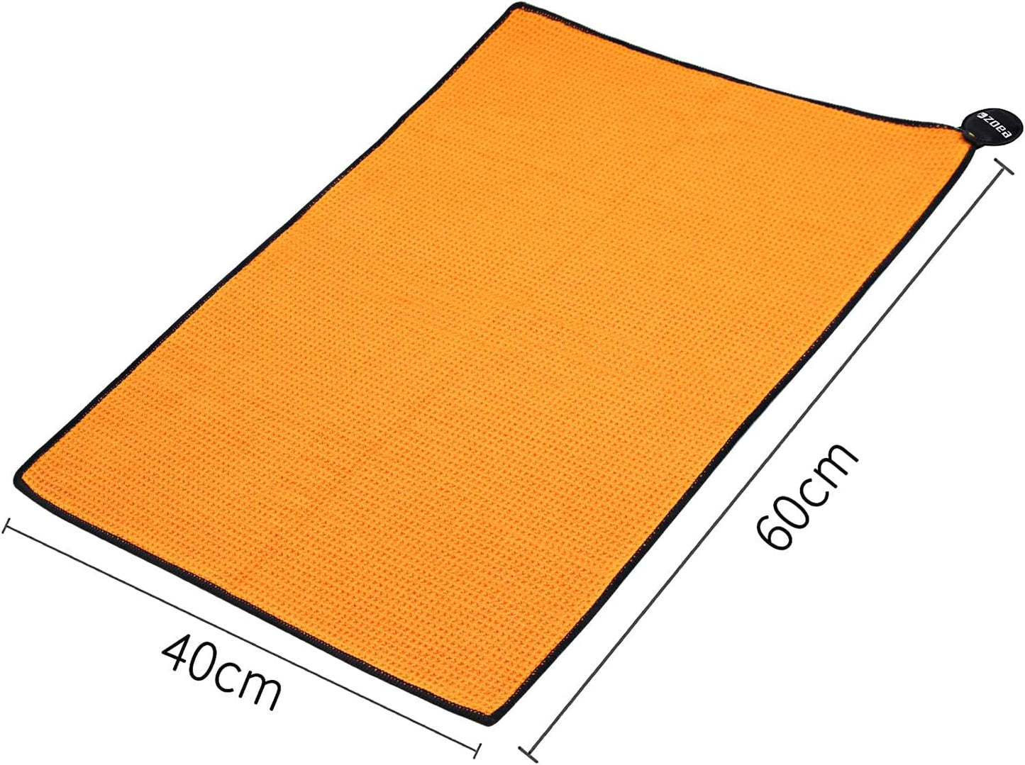 ZOEA Magnetic Towel, Magnetic Clip for Golf Towel, Microfiber Fabric Waffle Pattern Towels Industrial Strength Magnet for Strong Hold to Golf Carts or Clubs (1, Orange)