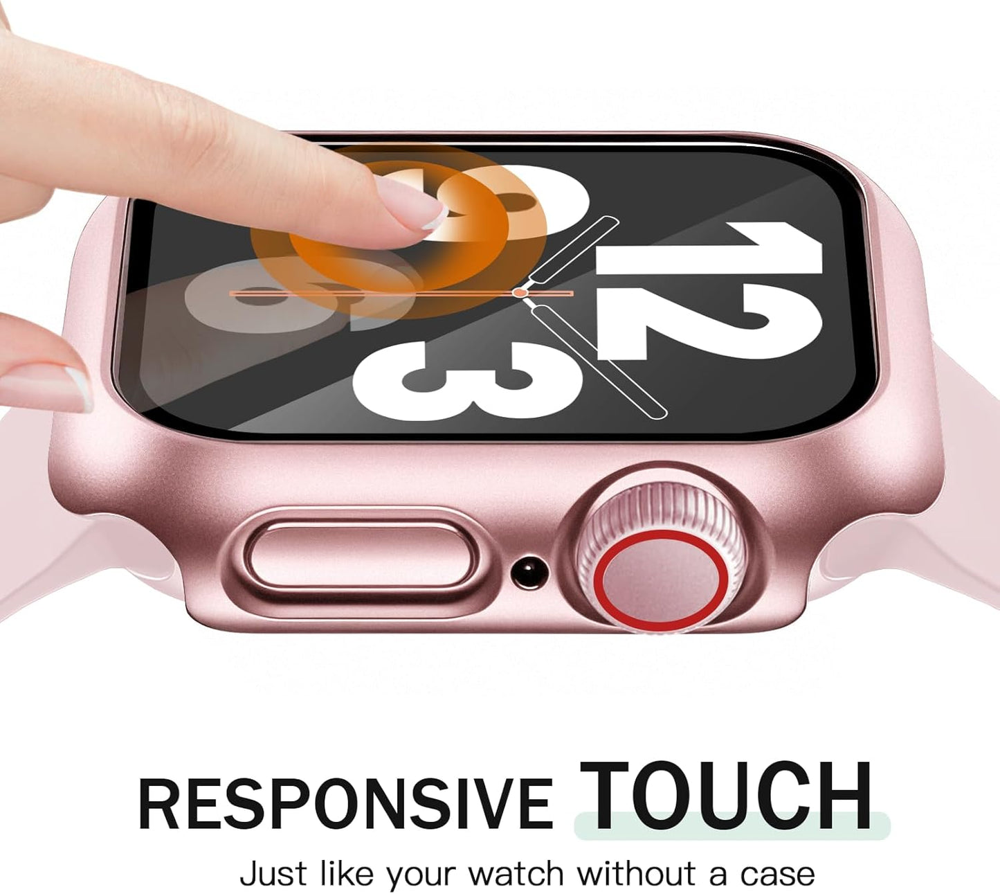 JR.DM 38mm 2 Pack Hard PC Case with HD Tempered Glass Screen Protector for Apple Watch Series 3/2/1, Slim Guard Bumper Full Coverage Protective Anti-Scratch Face Cover for iWatch, Pink/Clear