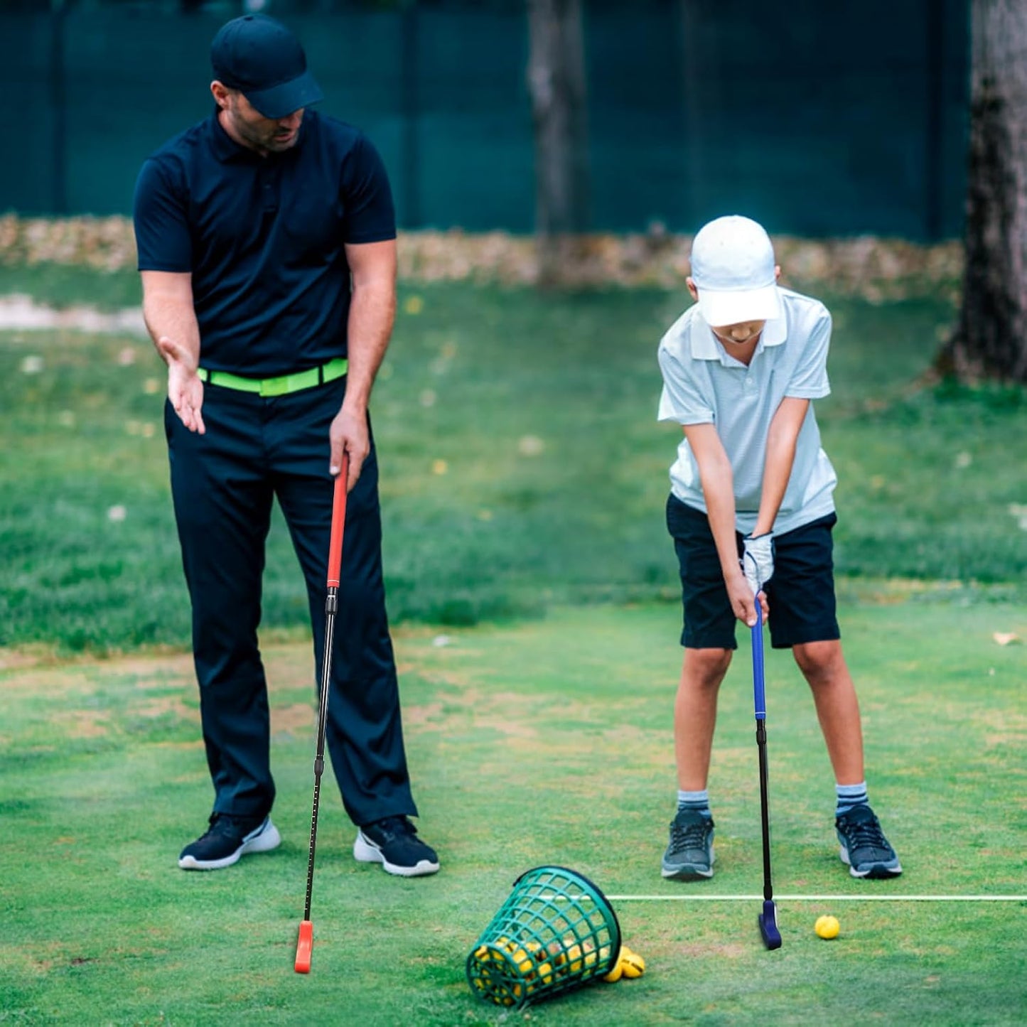 Adjustable Golf Putter, Mini Golf Set - 2 Kids Golf Clubs with 6 Golf Balls & 2 Cup with Flag, Two-Way Kids Putter for Right & Left Handed, Battle Golf for Kids for Youth & Junior Golfer