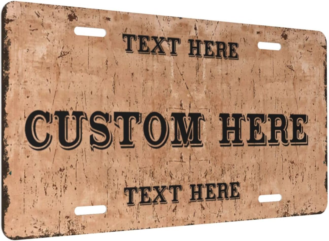 Custom Personalized Text Image Photo Design Customized Tag Aluminum License Plates for Front of Car 6x12 Inch-3