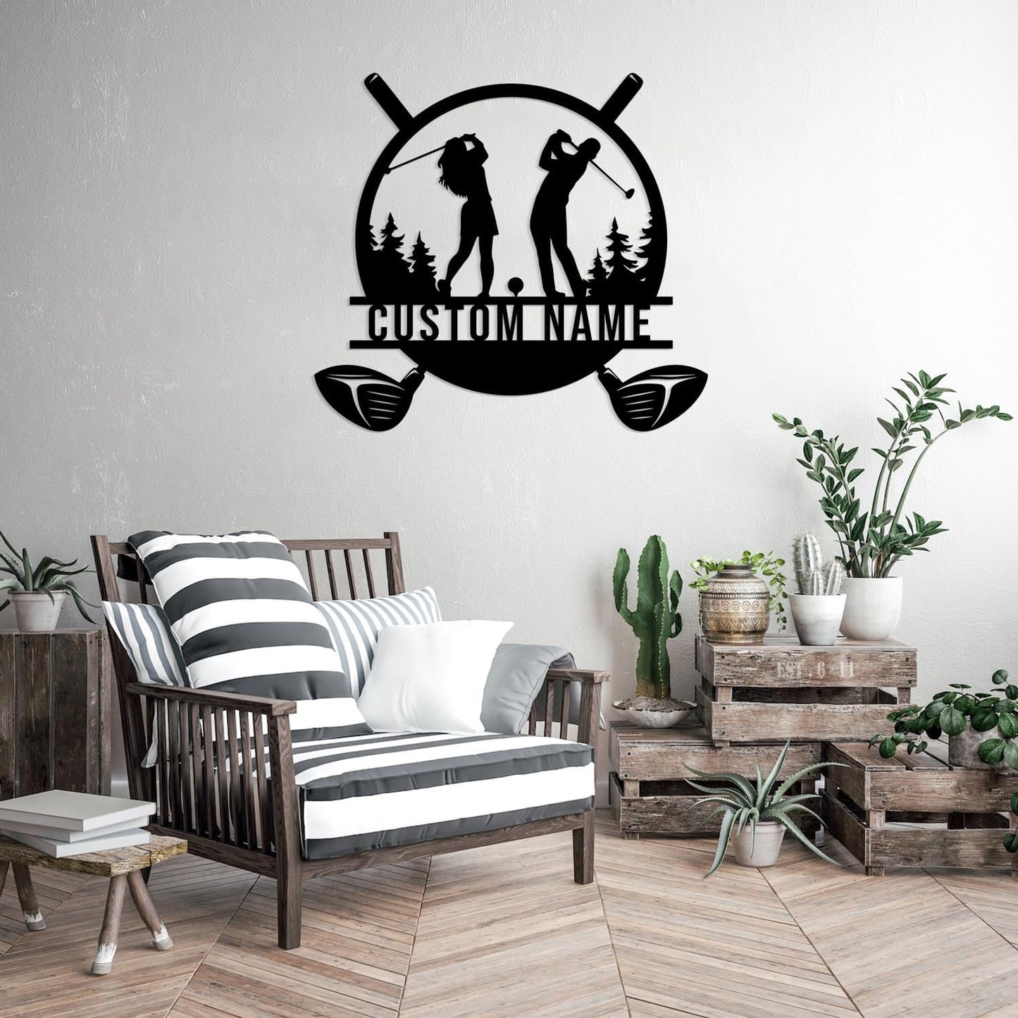 Custom Golf Metal Signs, Personalized Signage Wall Art Decor, Golfer Name Signs, Golf Metal Home Decor, Golf Club Signs (Style-4)