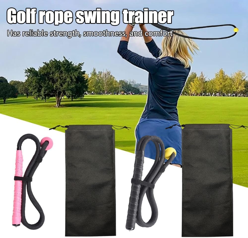 Golf Swing Training Aid,Golf Rope Swing Trainer with Ball and Grip to Improve Speed,Accuracy,Rhythm,Flexibility and Strength,Multi-Purpose Training Rope Portable Tool for Indoor/Outdoor Practice