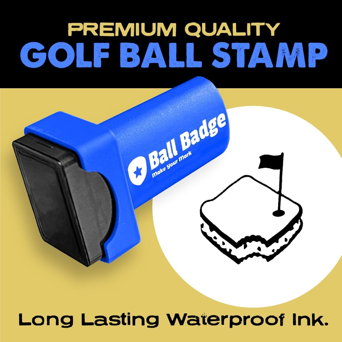 Ball Badge - Golf Ball Stamp (The Golf Series), Golf Ball Marker, Reusable Golf Ball Marking Tool to Identify Golf Balls