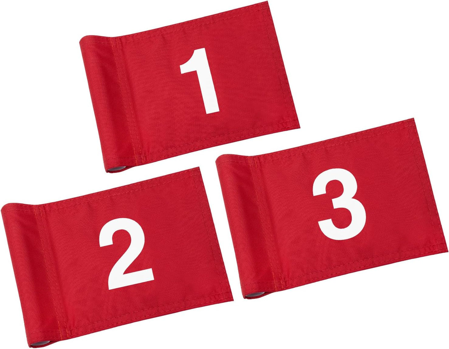 KINGTOP Numbered Golf Flag All 8x6 Inch – Upgraded Dual-Layer 420D Nylon, Double Sided Printing, Tube Inserted – Mini Practice Putting Green Flags for Yard