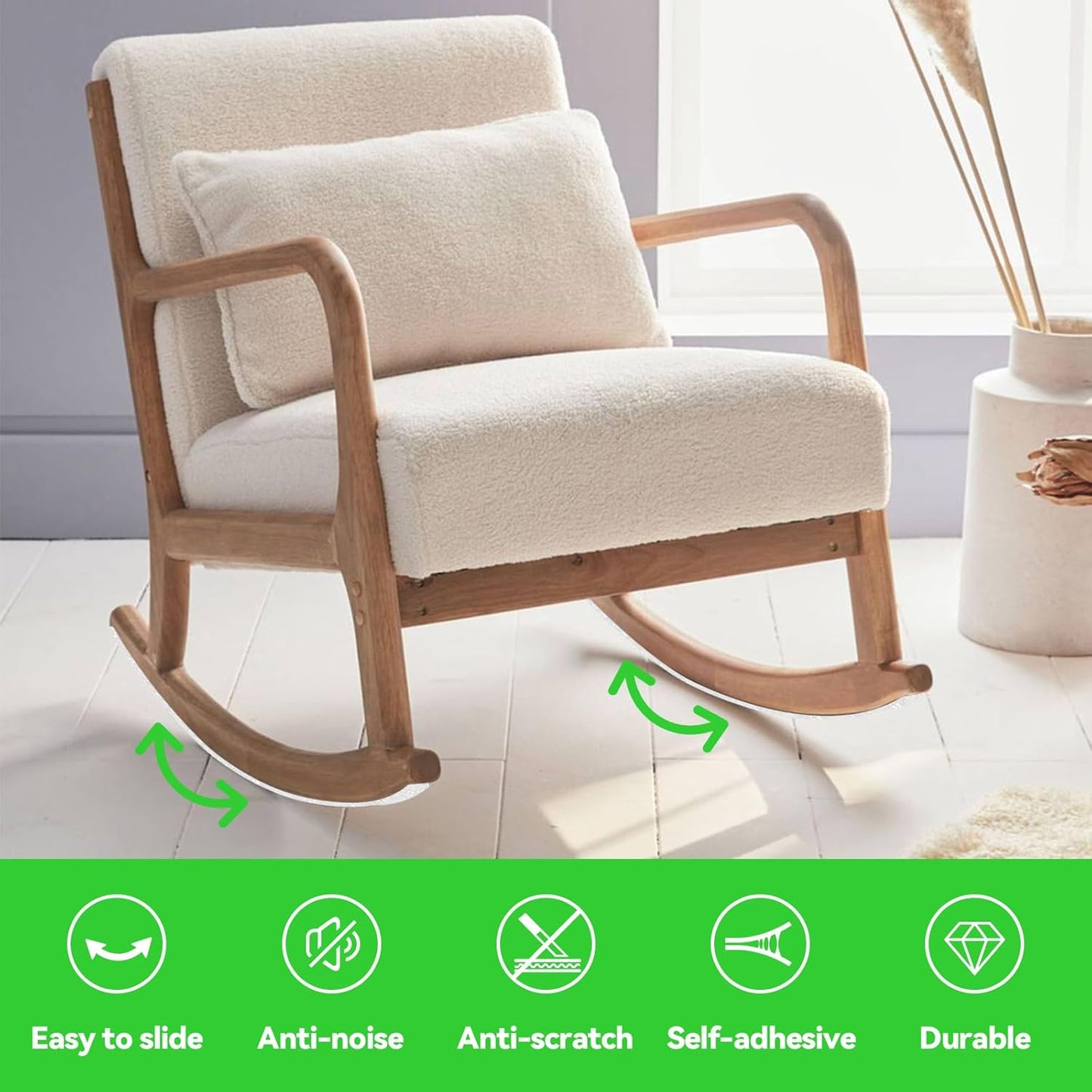 Felt Strips with Adhesive Backing, Felt Tape with Adhesive Backing, Felt Furniture Strips 2 Pack Roll 1/2"x 60" White, Felt Strips for Furniture