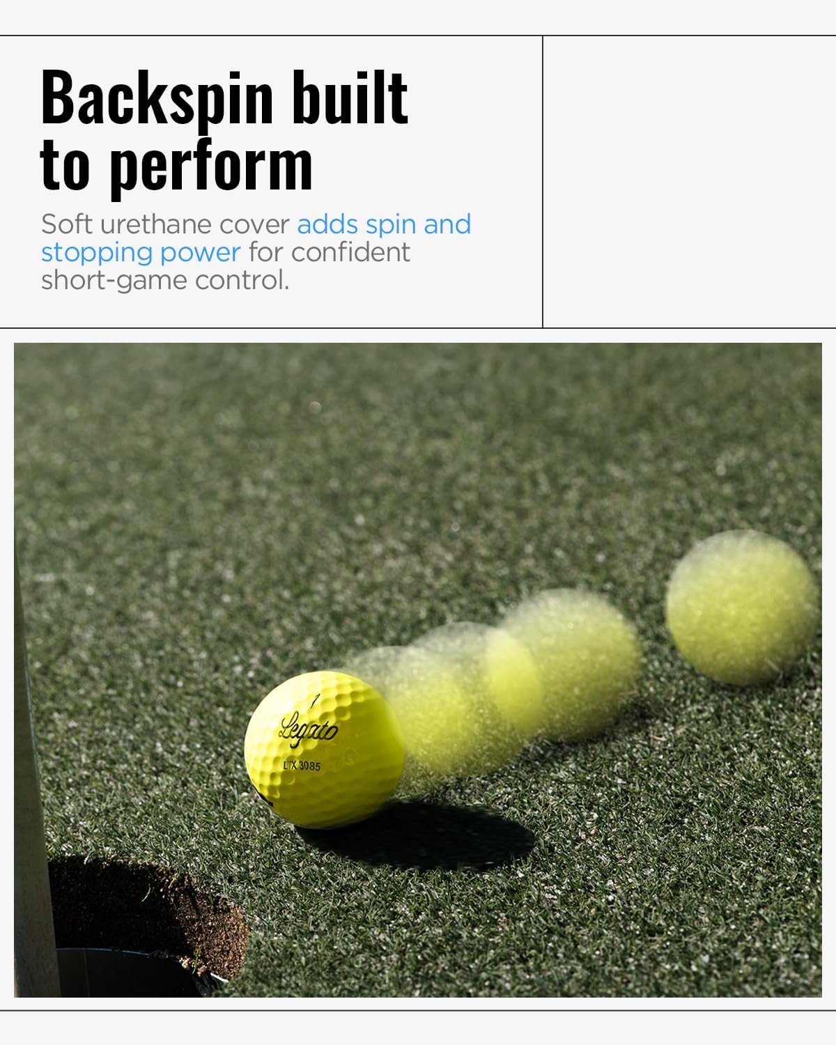 Legato Golf Balls LTX3085 | Maximized Distance with Soft Feel | 3 Piece | Urethane Cover | 85 Compression