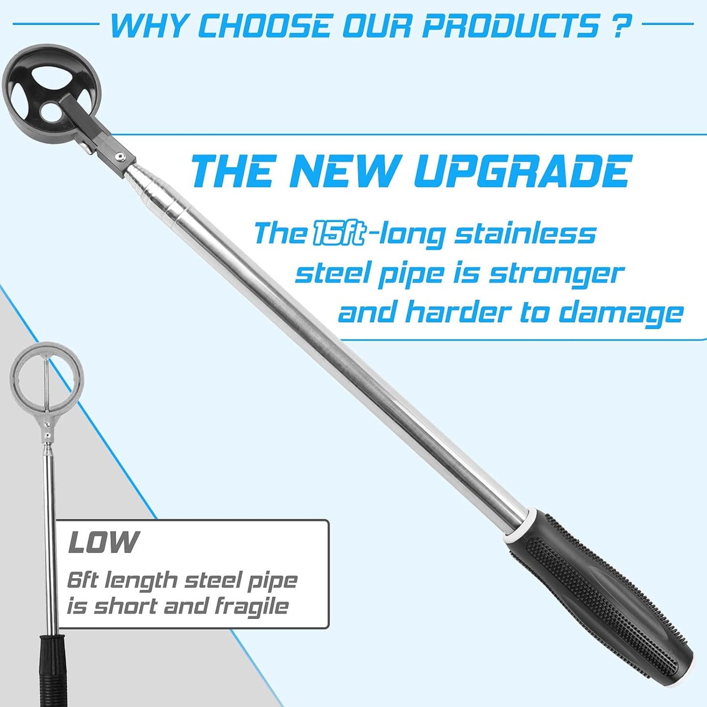 prowithlin Golf Ball Retriever, Golf Balls Retrievers Telescopic for Water with Automatic Locking Scoop, Balls Retriever Tool Golf with Grabber Tool, Golf Accessories Golf Gift for Men