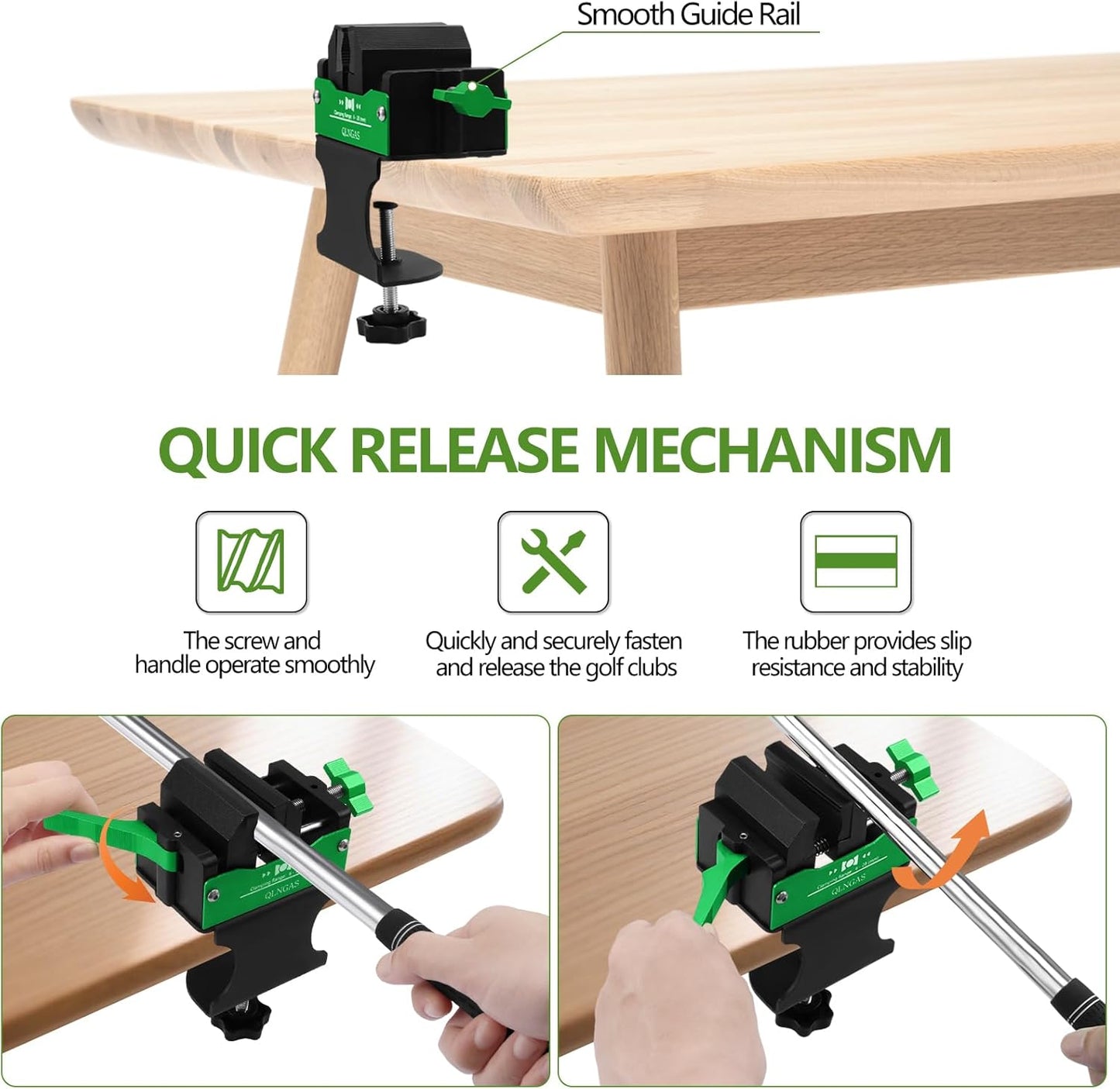 Golf Club Regripping Pro Kit - Quick-Release Vise Clamp and Portable Design, Heavy Duty Grip Removal Tool, with Non-Slip Rubber Jaws & Durable Regripping Station for Home Workshop