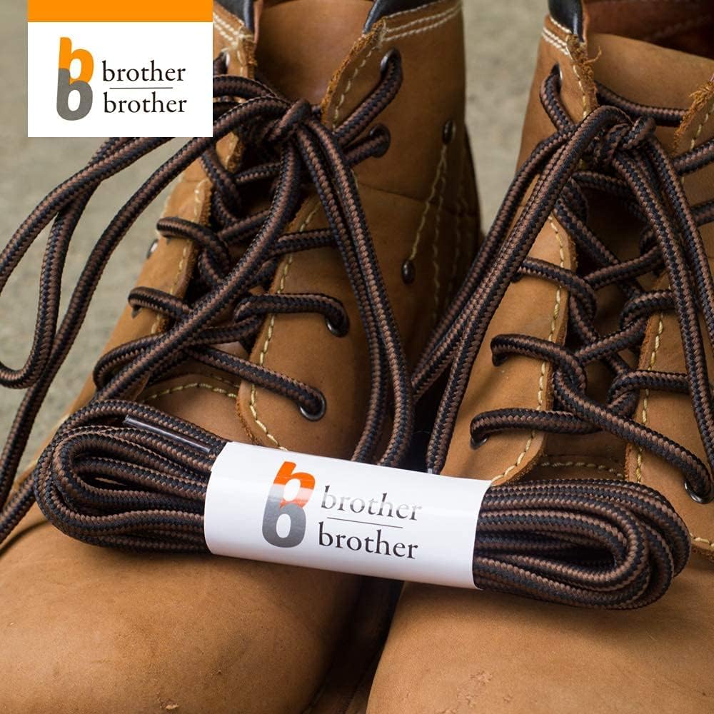 BB BROTHER BROTHER Boot Laces (5 Pairs) of Heavy Duty and Durable Round Shoelaces for Work, Hiking and Walking Boots