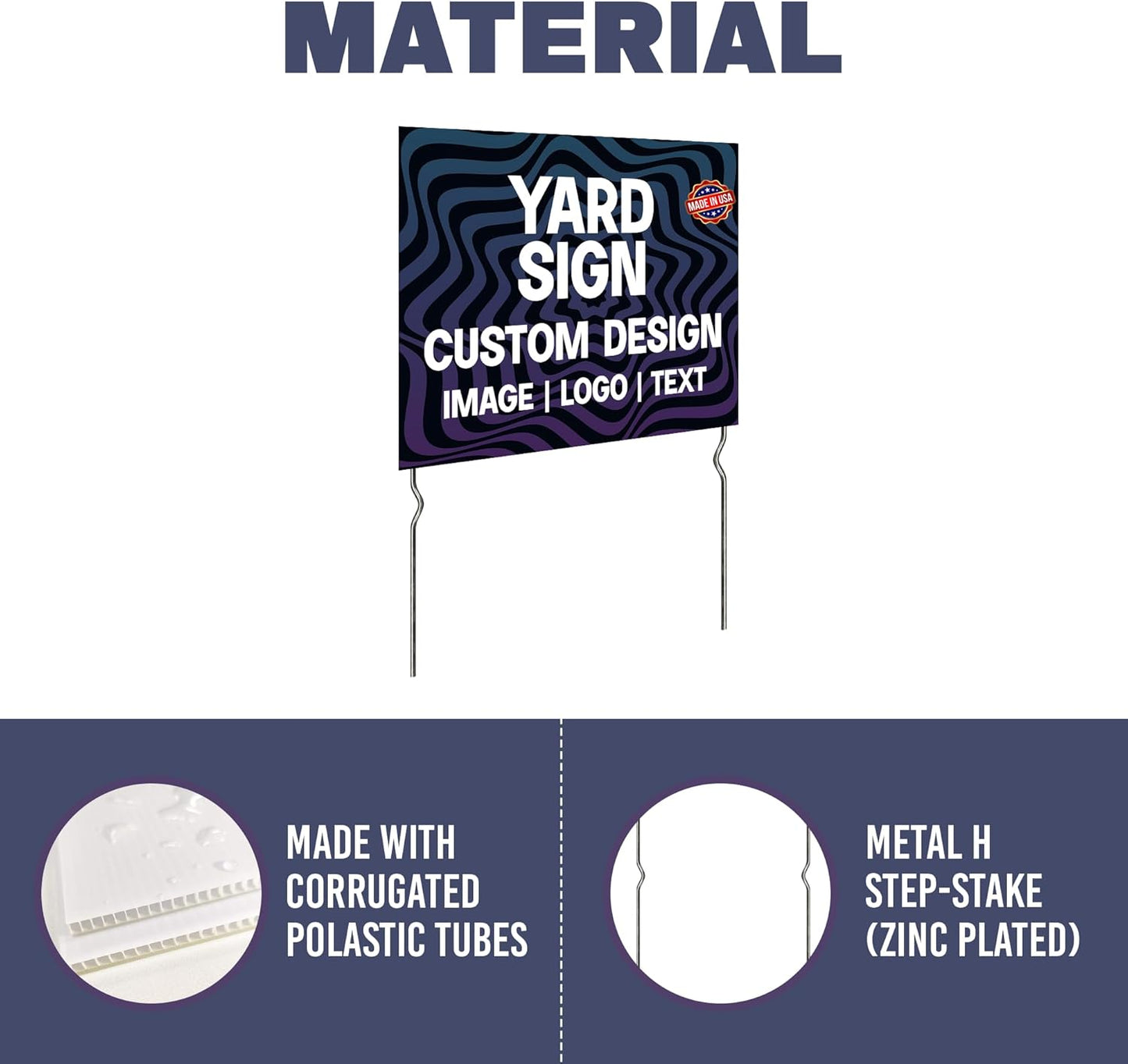 Custom Yard Signs with Metal Stakes (24”x18”) – by DreamController | Personalized Lawn Signs for Businesses, Events & Campaigns | HD Printed Outdoor Signage | Made in USA