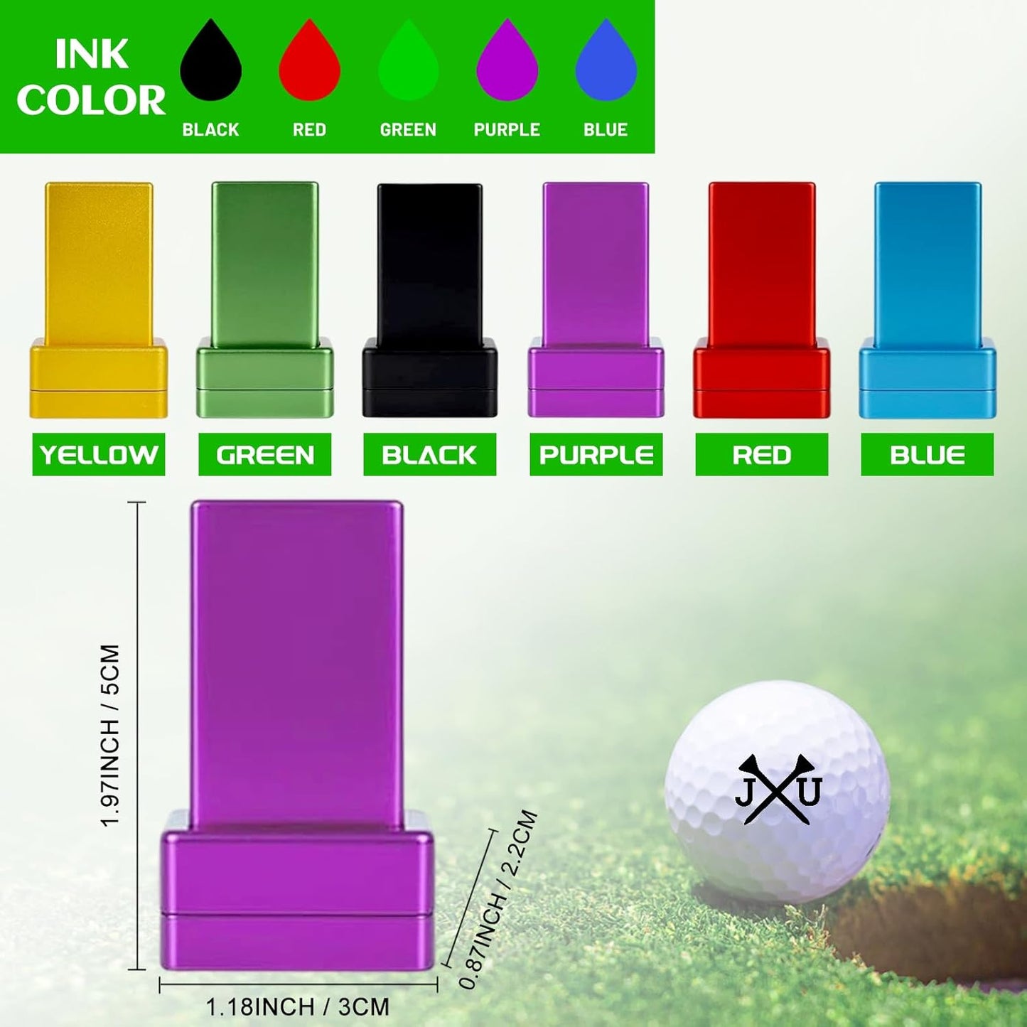 Personalized Golf Ball Stamp - Custom Golf Ball Marker, Waterproof & Long-Lasting Fun Imprint Monogram, Best Golf Accessories 2025 for Men, Large & Clear, Ideal Golf Gift for Dad, women, retirement