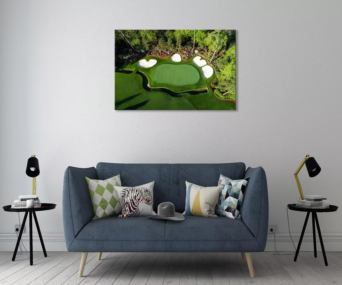 Augusta National Golf Course Wall Art for Living Room Bedroom Bathroom Home Decorations - Augusta Golf Course Picture Poster Canvas Prints Modern Artwork Framed Ready to Hang(18''H x 24''W)