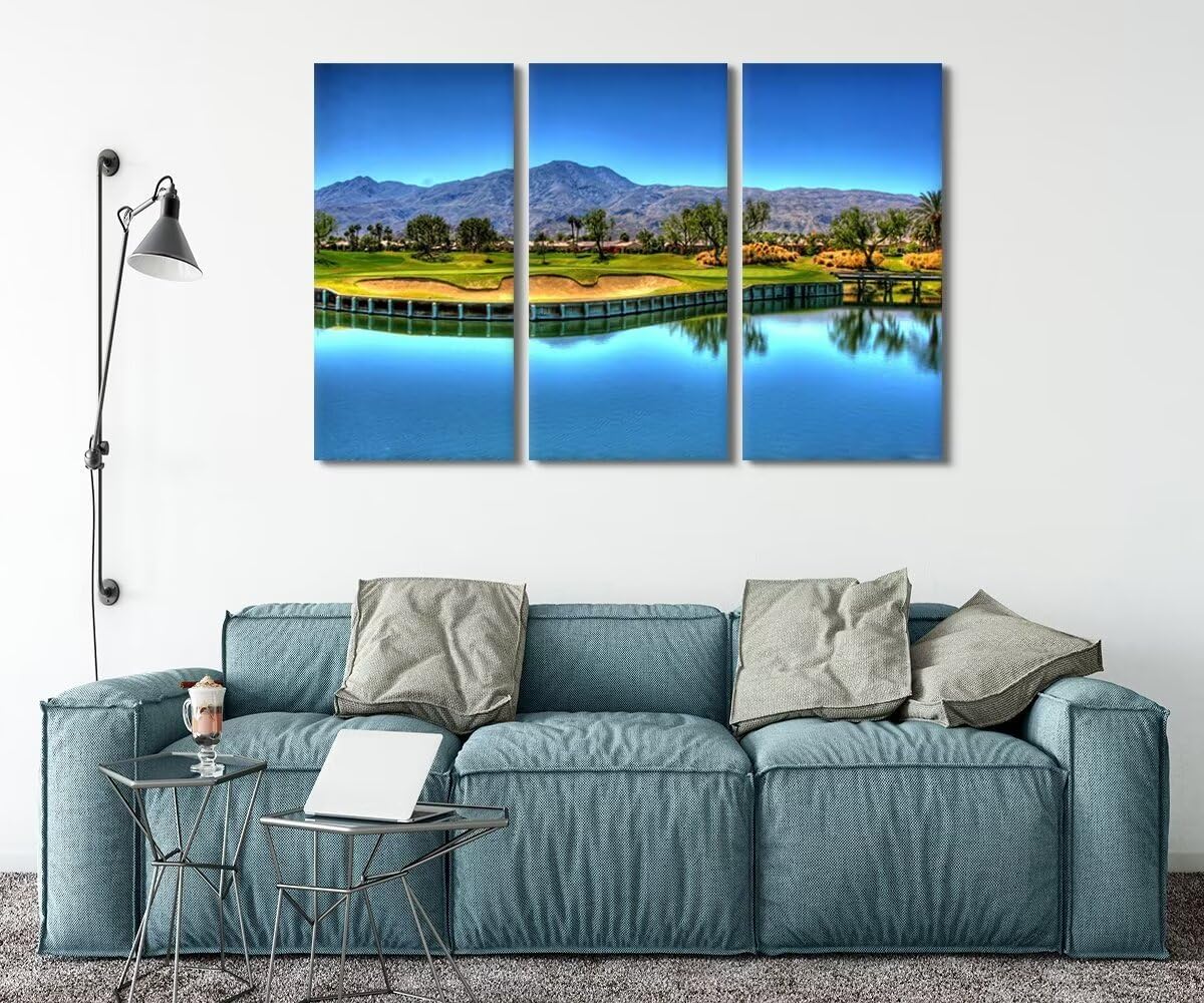 chenchenArt Georgia USA Golf Course for Living Room Bedroom Bathroom Home Decorations Augusta National Golf Course Pictures Posters Canvas Prints Modern Artwork Framed Ready to Hang(12''W x 24''H x3)