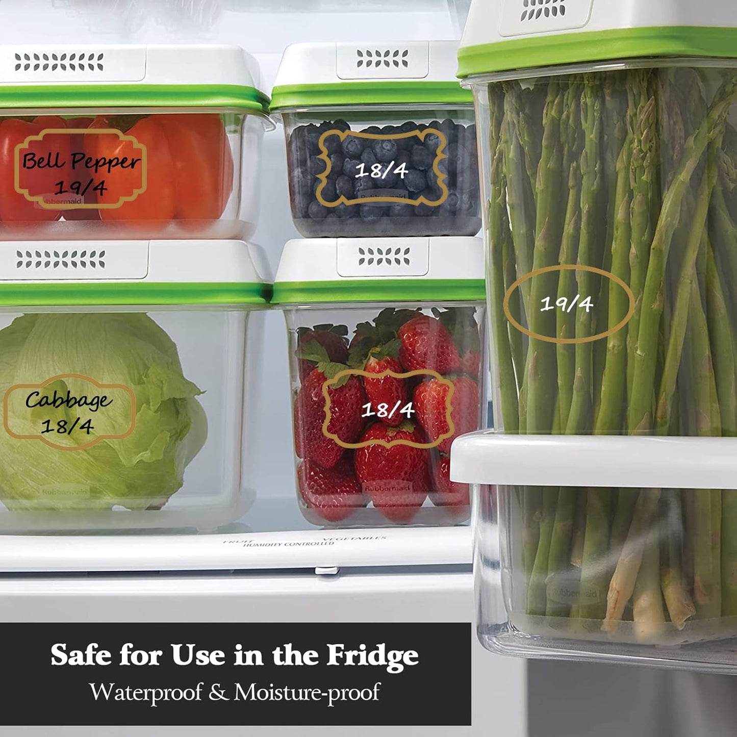 Kitchen Pantry Food Containers Clear Labels with Gold Border, 93 Waterproof Removable Write-on Sticker Labels Tags to Organize Spice Jars Condiment Flour Sugar Canisters Storage Bins, Free 2 Markers