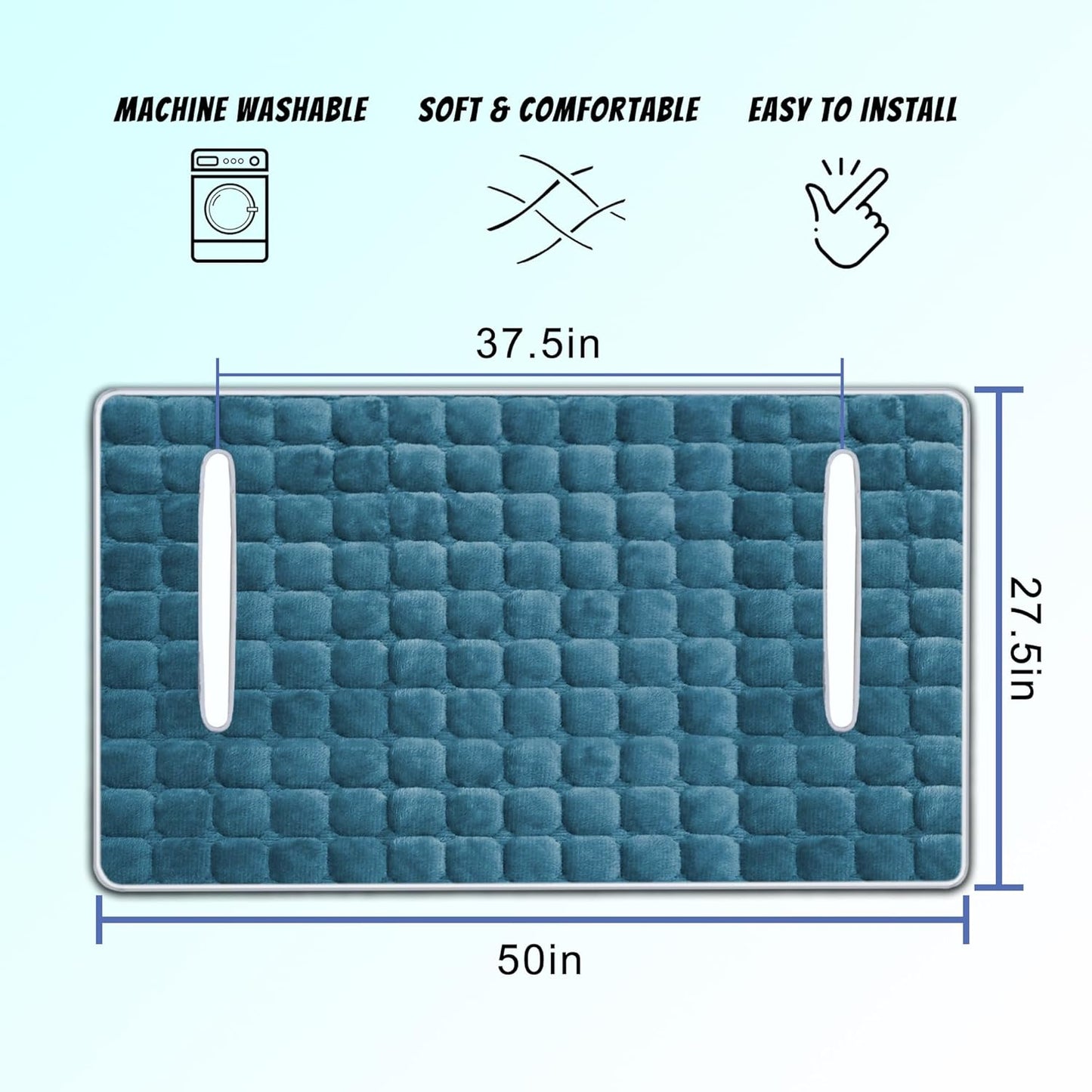 YOKYHOM Golf Cart Seat Covers for Cool or Cold Weather, Thickened Golf Cart Seat Towel Blanket, Plush Surface, Keep Warm, Suits EZGO, Yamaha, Club Car and More 2-Seat Cart, 50"x 27.5", Dark Blue