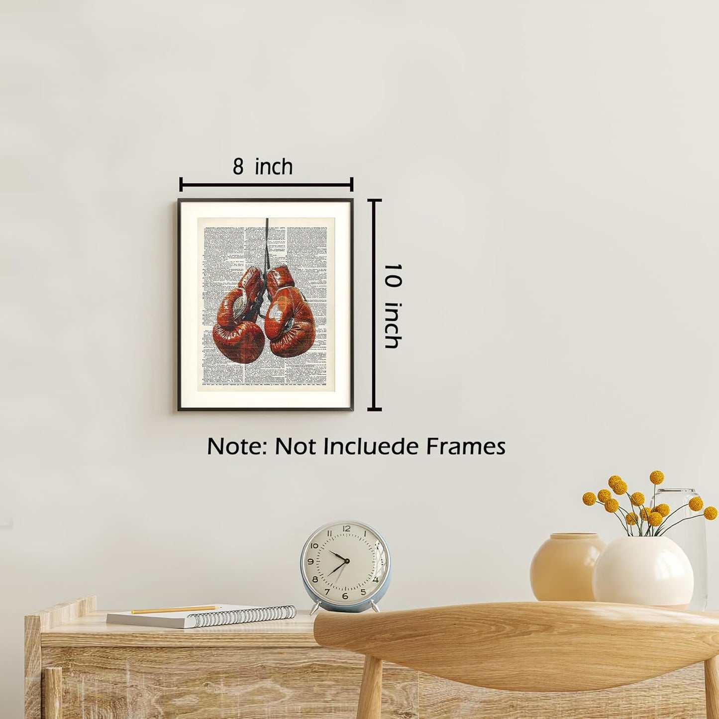 KSDUT Retro Boxing Wall Art Decor Set of 4 - Vintage Artwork Poster Prints Boxing Club Wall Decor Boxing Glove Gifts Wall Art for Office Games Sports Room Decorations - 8"x10" Unframed