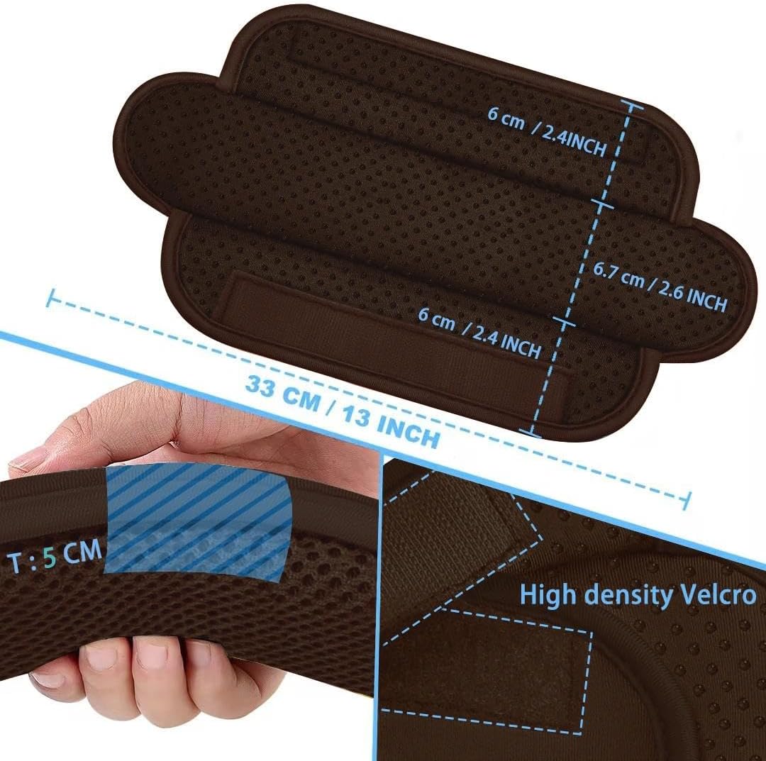 ZINZ 2-Pack Universal Shoulder Pad with Ultra thick Cushion for Bag Luggage Bag Crossbody, Plus Long & Anti-Slip & Breathable,Brown