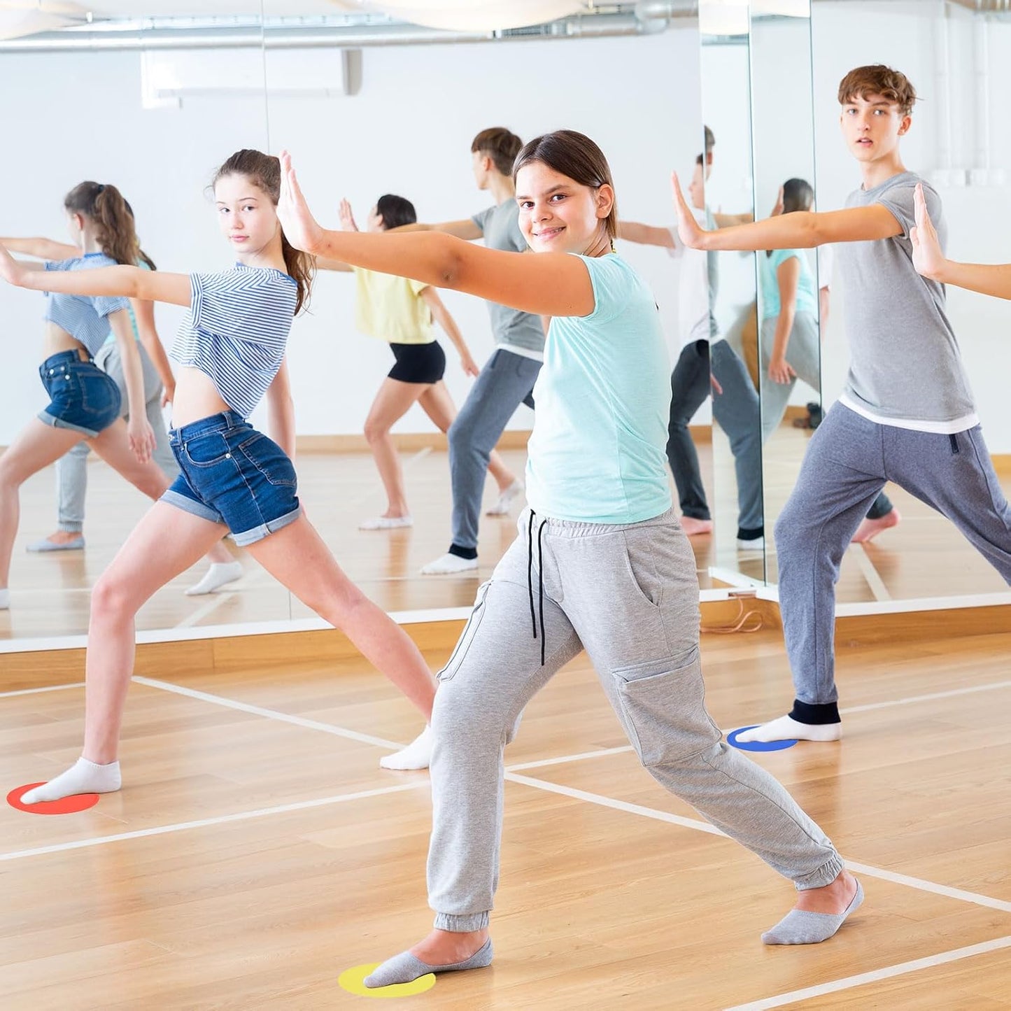 PATIKIL 9 Inch Poly Spot Markers, 12Pcs Non Slip Rubber Floor Dots with Storage Bag Flat Agility Cones for Sports Training Basketball Football