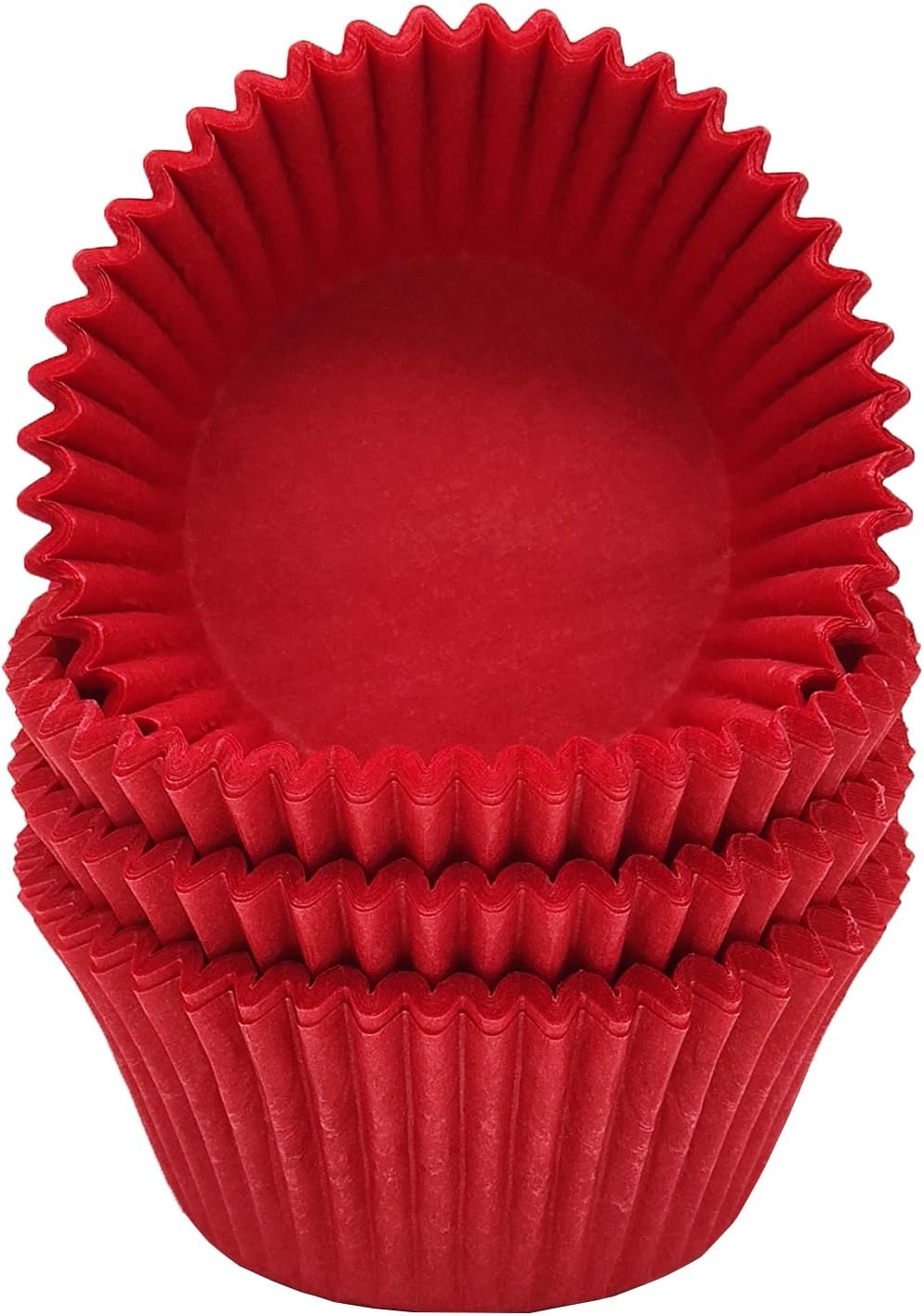 Premium Red Greaseproof Cupcake Liners Muffin Paper Baking Cups Standard Size, 100-Count