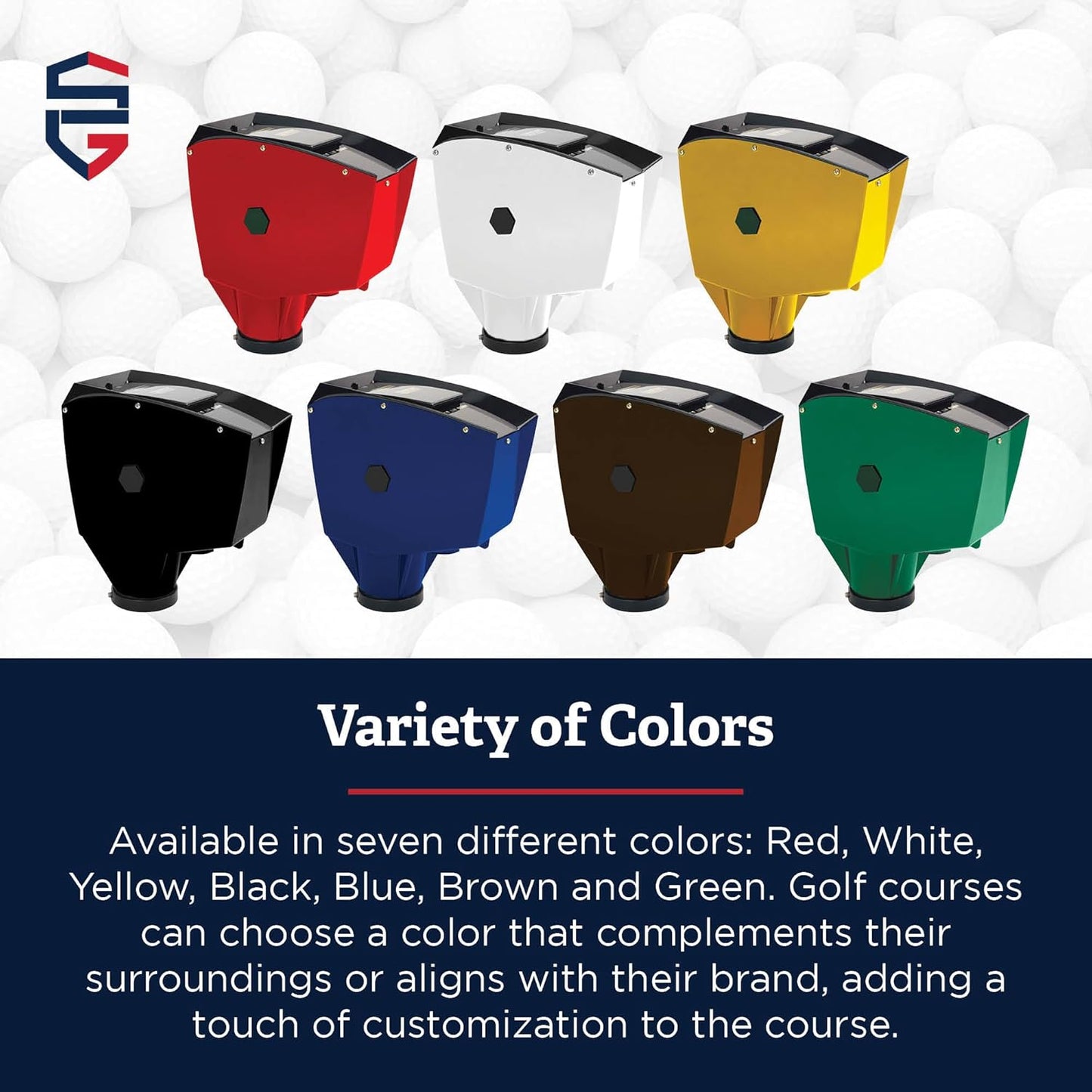 Standard Golf Classic Ball Washer - 4 Ball Capacity Golf Ball Cleaner | Improved Brush Design, Available in 7 Colors, Crank Style with Built-in Overflow Tubes | Perfect for Club Courses, Pros, & Home